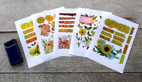Decoupage Paper Pack (15 Sheets 8"x11") Bright Summer Flowers and Butterflies HANATABA Vintage Art Deco Styled Ephemera Pictures for Decoupage Craft and Scrapbooking in Kuwait