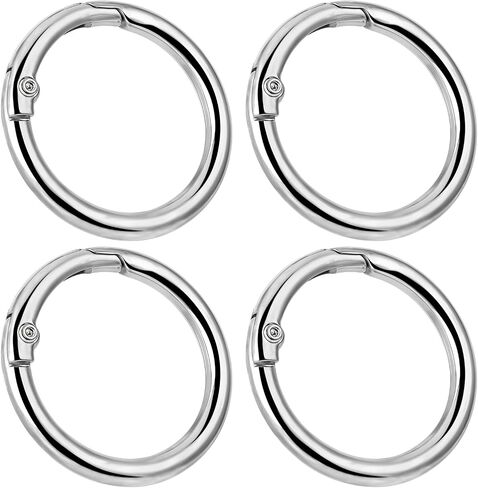 cobee 4Pcs Round Carabiner Ring, Spring O Rings for Purse Strap Zinc Alloy Round Carabiner Snap Key Rings for Keychain Backpack, Handbag, Jewelry Making, Dog Tag Ring, DIY Craft Accessories(Gold) in Saudi Arabia