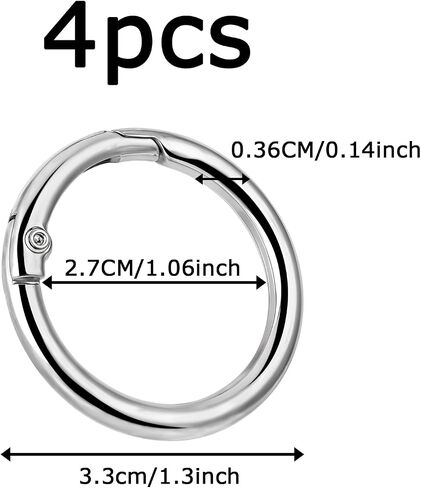 cobee 4Pcs Round Carabiner Ring, Spring O Rings for Purse Strap Zinc Alloy Round Carabiner Snap Key Rings for Keychain Backpack, Handbag, Jewelry Making, Dog Tag Ring, DIY Craft Accessories(Gold) in Saudi Arabia