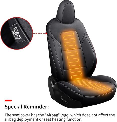 Chezope Custom Tesla Model Y Car Seat Protective Covers Red Leather Waterproof Car Safety Seat Fit for Tesla Model Y Red, 2020-2022 in Saudi Arabia