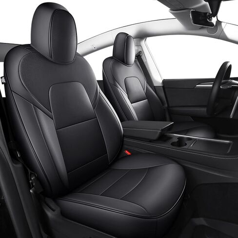 Chezope Custom Tesla Model Y Car Seat Protective Covers Red Leather Waterproof Car Safety Seat Fit for Tesla Model Y Red, 2020-2022 in Saudi Arabia