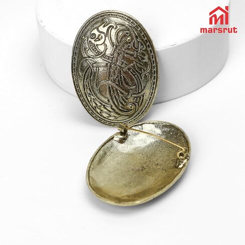 Brooch Pin Set with Viking Norse Shield Design for Medieval Costume: Small Buckle, Clasp, Clip & Fasteners for Clothes, Scarf, Cloak, Jewellery, Chain & Apron Dress for Women and Men (2PCS, Silver) in Saudi Arabia