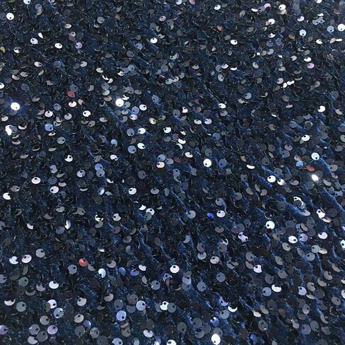 YYCRAFT Velvet Sequins Stretch Fabric by The Yard Velvet Sequins 2 Way Stretch Fabric for Fashion, Crafts, Backdrops,5 Yard Silver in Saudi Arabia