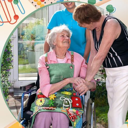 Fidget Apron for Elderly, Fidget Blanket for Dementia Activities for Seniors Alzheimer's Therapy Activity Apron Anxiety Relief Solutions Sensory Toys, Dark Blue in Kuwait