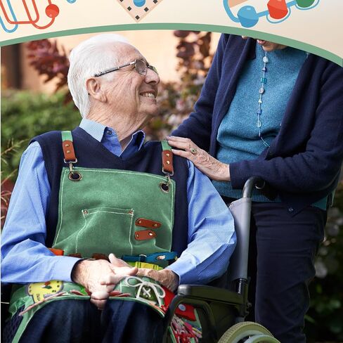 Fidget Apron for Elderly, Fidget Blanket for Dementia Activities for Seniors Alzheimer's Therapy Activity Apron Anxiety Relief Solutions Sensory Toys, Dark Blue in Kuwait