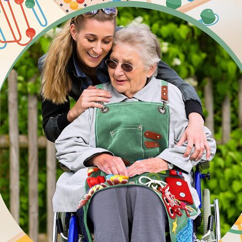 Fidget Apron for Elderly, Fidget Blanket for Dementia Activities for Seniors Alzheimer's Therapy Activity Apron Anxiety Relief Solutions Sensory Toys, Dark Blue in Kuwait