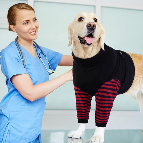 Kuoser Dog Recovery Suit for Front Legs, Dog Recovery Sleeve After Surgery, Dog Elbow Protector for Small Medium Large Dogs, Dog Joint Leg Sleeve Prevent Licking Wound Dog Cone Alternative, Black L in Saudi Arabia