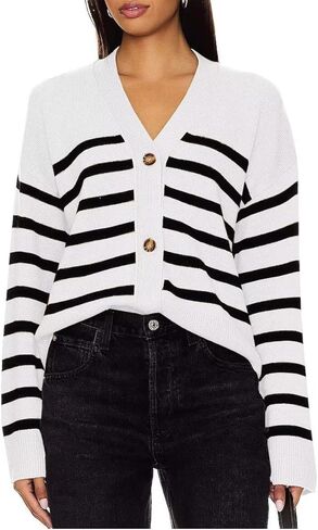 سترات صوفية نسائية من Dressmine برقبة على شكل حرف V وأزرار سفلية وملابس خريفية مفتوحة من الأمام in Kuwait