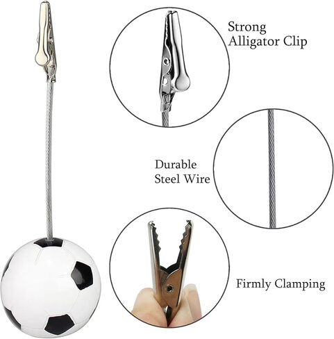 H&W 4PCS Football Base Alligator Clip Place, Card Holder for Football Fans, Table Memo Number Name Card Holder for Office Menu Wedding Party Events Decoration in Kuwait