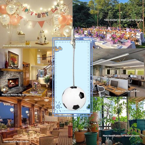 H&W 4PCS Football Base Alligator Clip Place, Card Holder for Football Fans, Table Memo Number Name Card Holder for Office Menu Wedding Party Events Decoration in Kuwait