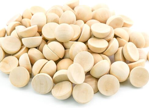 Enkrio 100PCS Half Wood Balls 3/4 Inch Split Wood Balls Unfinished Natural Half Beads for DIY Crafts Gnome Noses Home Decor (20mm) in Kuwait