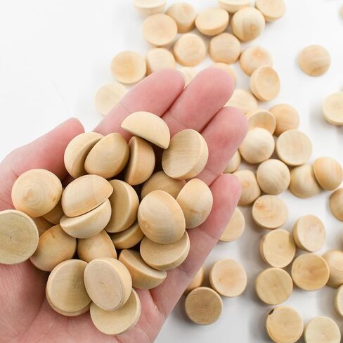 Enkrio 100PCS Half Wood Balls 3/4 Inch Split Wood Balls Unfinished Natural Half Beads for DIY Crafts Gnome Noses Home Decor (20mm) in Kuwait