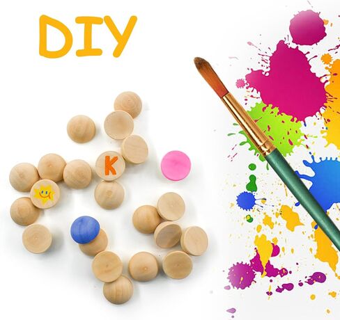Enkrio 100PCS Half Wood Balls 3/4 Inch Split Wood Balls Unfinished Natural Half Beads for DIY Crafts Gnome Noses Home Decor (20mm) in Kuwait