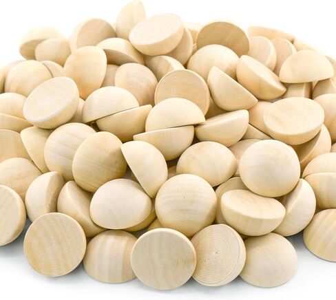 Enkrio 100PCS Half Wood Balls 3/4 Inch Split Wood Balls Unfinished Natural Half Beads for DIY Crafts Gnome Noses Home Decor (20mm) in Kuwait