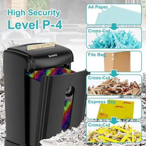 Paper Shredder, P-5 Security Level, 5-Sheet Micro Cut with 3.43-Gallon Basket, Durable & Fast with Jam Proof System, Paper Shredder for Home Office (ETL) in Saudi Arabia