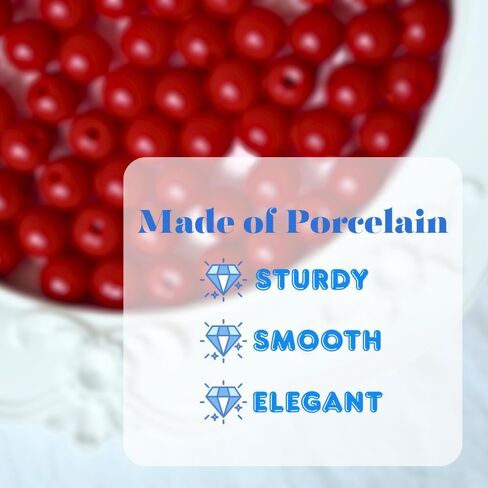 100pcs حبات حمراء ، حبات خزفية 8 ملم لتصنيع مجوهرات الخرز السيراميك حبات خمر فريدة من نوع in Kuwait