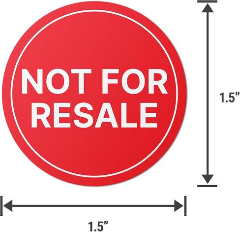 Not for Resale Labels (1.5 inch, Red - 300 Labels) Clear & Bold Not for Resale Signage Stickers for Quality Control, Inventory Control, Shipping & Handling - Highly Visible in Saudi Arabia