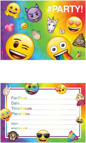 Rainbow Fun Emoji Loot Bags (8 Count) - Unique Party Favors for Kids, Perfect for Colorful Birthday Celebrations in Saudi Arabia