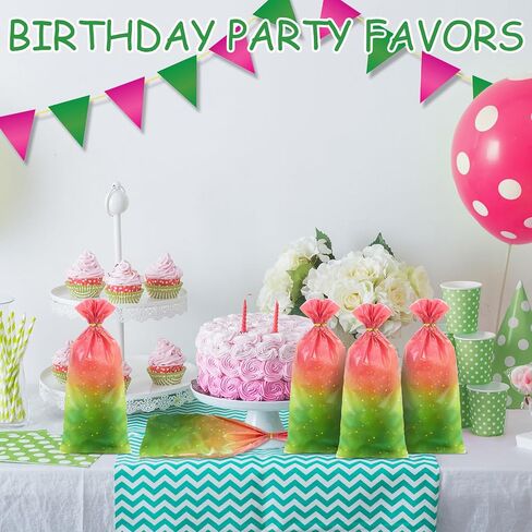 Sweetude 100 Pcs Wildflower Party Cellophane Treat Bags Floral Candy Plastic Clear Goody Bags Flat Bottom Gift supplies for Baby Shower Bridal Shower Birthday Wedding Party Favors,11"x 5" in Saudi Arabia