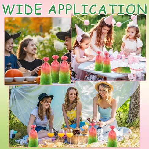 Sweetude 100 Pcs Wildflower Party Cellophane Treat Bags Floral Candy Plastic Clear Goody Bags Flat Bottom Gift supplies for Baby Shower Bridal Shower Birthday Wedding Party Favors,11"x 5" in Saudi Arabia