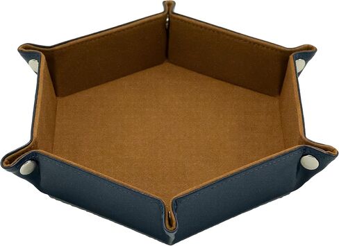 Dice Tray - Orange Hexagonal Collapsible PU Leather Dice Rolling Tray for Tabletop Role Playing Games Including Dungeons and Dragons (DND - D&D), Pathfinder, and Others in Saudi Arabia