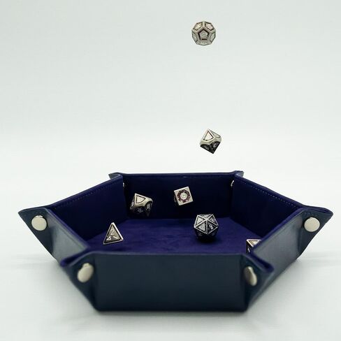 Dice Tray - Orange Hexagonal Collapsible PU Leather Dice Rolling Tray for Tabletop Role Playing Games Including Dungeons and Dragons (DND - D&D), Pathfinder, and Others in Saudi Arabia