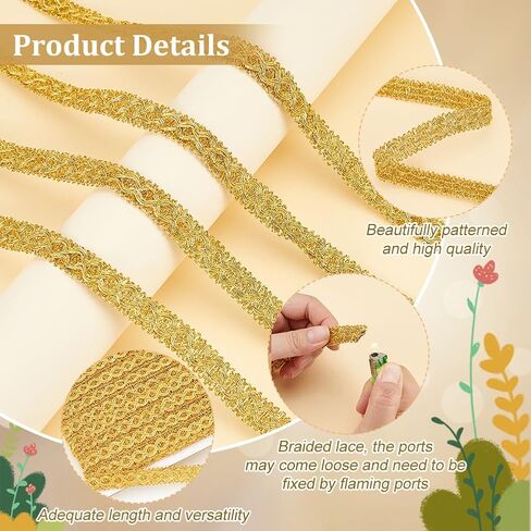 FINGERINSPIRE 20 Yards Metallic Braid Trim 1/4 inch Wide Silver Decorative Gimp Trim Wave Pattern Sewing Ribbon Polyester Embellishment Lace Trim for DIY Party Clothes Curtain Dress Decoration in Saudi Arabia