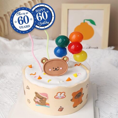 REWIDPARTY Blue 60th Birthday Stickers - 500 PCS Cheers to 60 Years & Happy Birthday Rolls in Saudi Arabia