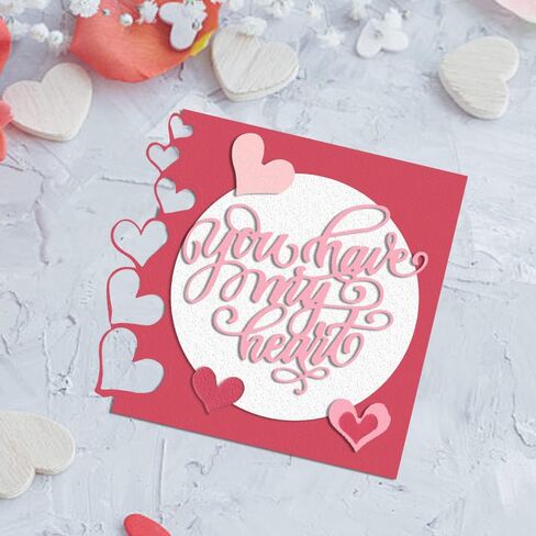 Valentine's Day Words Die Cuts for Card Making, Valentines Hearts Cutting Dies Sets Loving Heart Letters Dies Stencils Embossing Template for Scrapbooking DIY Cards Album Crafts Supplies in Saudi Arabia
