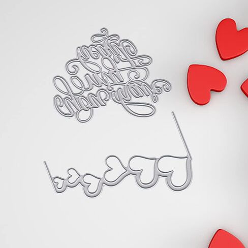 Valentine's Day Words Die Cuts for Card Making, Valentines Hearts Cutting Dies Sets Loving Heart Letters Dies Stencils Embossing Template for Scrapbooking DIY Cards Album Crafts Supplies in Saudi Arabia