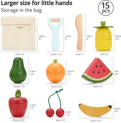 PairPear Wooden Toys Play Food Sets for Kids Kitchen, Kids Toy Food Cutting Meat Set for Toddlers 3+ Years Old, Pretend Food Play Kitchen Accessories for Girls and Boys in Kuwait