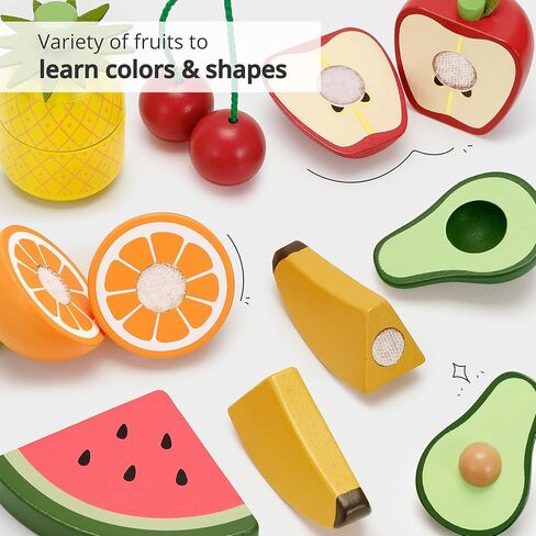 PairPear Wooden Toys Play Food Sets for Kids Kitchen, Kids Toy Food Cutting Meat Set for Toddlers 3+ Years Old, Pretend Food Play Kitchen Accessories for Girls and Boys in Kuwait