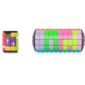 R.Y.Toys Toy Toy ، Magic Cube Puzzle ، مضايقات الدماغ للبالغين ، أسطوانة الدوران والمنطق لعبة يدوية لا يهدأ ، لغز خدعة ، هدية للأطفال (8Colors x 4layers + 12Colors x 10layers)