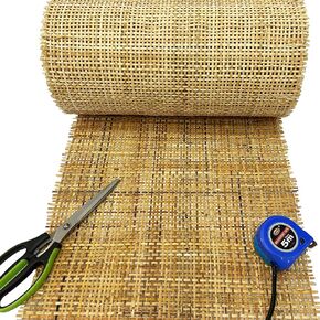 Minhkust 36 "عرض Natural Brown Dark Square Rattan Cane Rolbling Roll 5 أقدام لمشاريع الضربات ، ورقة حزام قصب الراديو مسبقًا للأثاث ، الكرسي ، الطاولة ، السقف (5 أقدام)