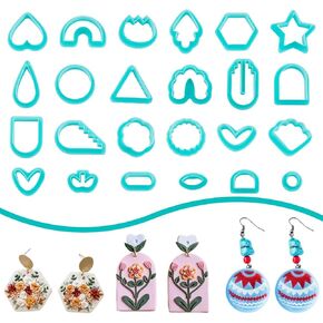 Dicosmetic 24 Shapes Polymer Clay Clay Clay Clay Clater Contters Heart Star Studs Clays Cutter Ploral Polymer Clays for Occs