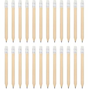 Patikil Half Golf Pencils Bulk ، 24 Pack Pack Pre-sharpized أقلمان خشبية قصيرة مقطوعة Mini HB Graphite Woodcase قلم رصاص مع ممحاة بيضاء لمستلزمات كتابة المكاتب في الفصل الدراسي