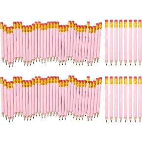 TeCunite 108 PCS Pink HB Pencils Bulk Short Short Sharped No 2 HB Pencils مع Eraser Wooden Hexagonal لتقديم هدايا حفل الزفاف ، حفلات الدش الزفاف ، School Office Skilling ،