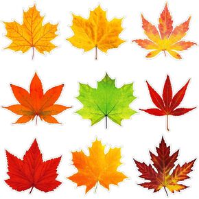 Ferraycle Thanksgiving Fall Bulletin Board Decorations Fall Leave Cutout Autumn Artificial Leaf Cutout Maple Paper Leave with Glue Point Dot for Bulletin Board Wall Decoration, 3.94 x 3.5 in (198 Pcs)
