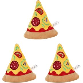 Logofun 3pcs Dog Squeaky Toy Pizza على شكل حيوان أليف صرير لعبة جرو مضغ لعبة جرو مضحكة لعضل لتوفيات الحيوانات الأليفة