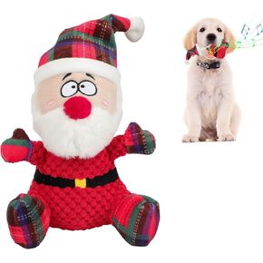 Yuepet Christmas Dog Squeaky Toys ، ألعاب الكلب الفخمة لتنظيف الأسنان ، ألعاب الكلب التفاعلية الرنة المضحكة المناسبة للجرو الصغير الكلاب المتوسطة