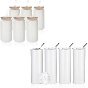 Pyd Life 4 Pack 20 Oz Sublimation Tumbler Skinny Tumbler و 6 Pack 18 Oz HAINS HAINS