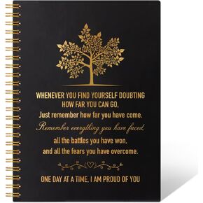 Whenever You Find Yourself Doubing How Far You Can Go 160 Pages Hardcover Blank Spiral Notebook, Funny Encouragement Gifts, Religious Faith Inspirational Gifts for Teammate Daughter Student