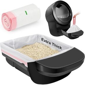 SZEE 60 Pack Litter Robot 4 Waste Bags, Large Drawstring Litter Box Liners, 3 mil Heavy-Duty Liners for Automatic Litter Box