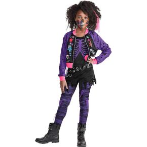 Multicolor Punk Zombie Medium Costume (8-10) - 1 Set - Perfect for Halloween & Dress-up Parties