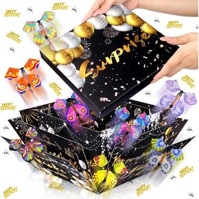FVNPIHAM Mother's Flying Flying Breatfly Buply Box ، صندوق هدايا انفجار الفراشة مع 8pcs Flying Butterfly Love Raffia ، Butterfly Explosion Gift Box for Mothers Day Gifts