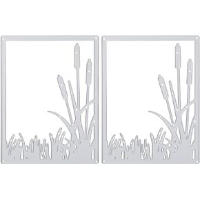 2pcs 3D Backgrounds Frame New Cutting Dies Frame Metal Cutting Die for Scrapbooking DIY Album Card Making Decor Paper for Teachers Students Paper Card Making Album Arts Supplies