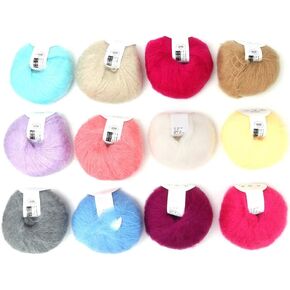 Yctze Mohair Pashm Knit Angora Yarn Long Wool Yarn - Black ، Soft ، Hot (01 White)
