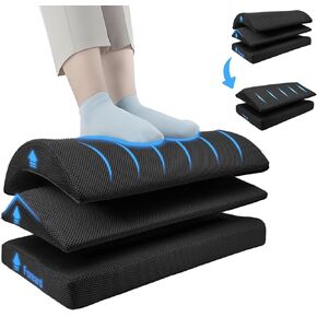 Foot Rest for Under Desk at Work 3 Adjustable Height Ergonomic for Home Office Gaming Desk Accessories (Gray)