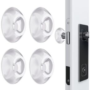4Pcs Door Stopper Wall Protector, Clear Silicone Door Knob Wall Shield, Reusable Rubber Doorstop Bumper for Home Office (1.97"x0.47")
