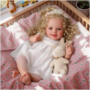 BABESIDE Lifelike Reborn Baby Dolls - 20 Inch Realistic-Newborn Baby Doll Blond Girl Handmade Real Life Toddler Dolls with Clothes for Kids Age 3+